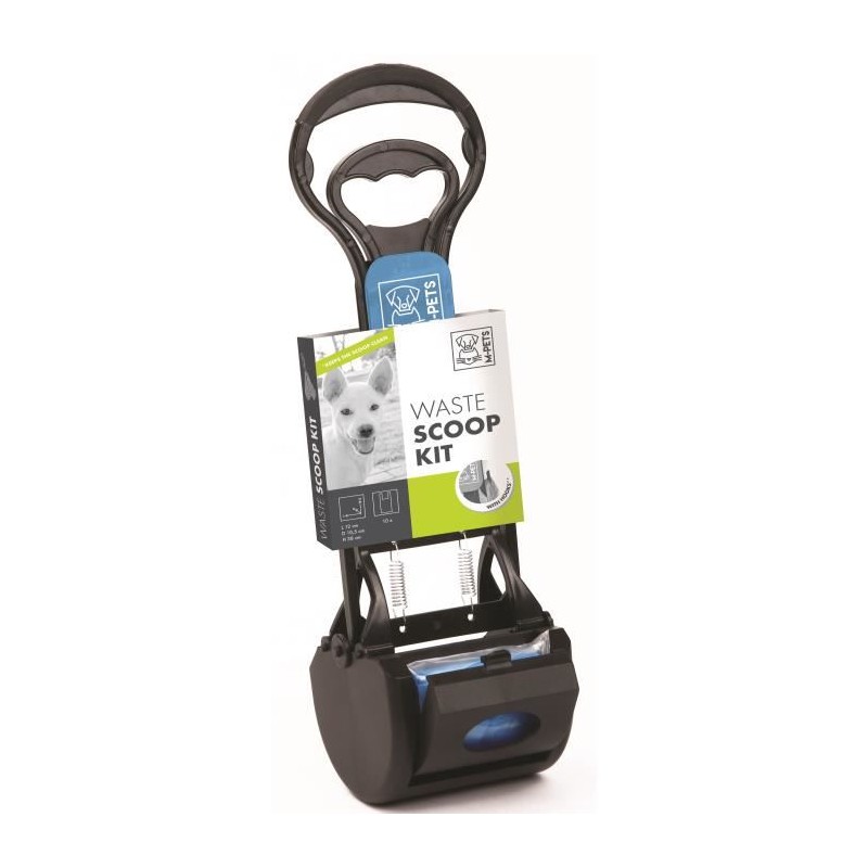 M-PETS Kit pelle a déjection Waste Scoop Kit - 38x12x10,5cm - Noir et bleu - Pour chien