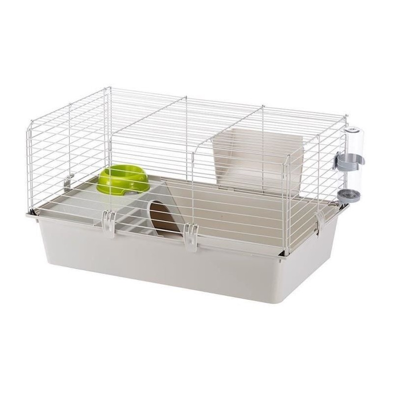 Cage - FERPLASTE - CAVIE 80X1 - 77 x 48 x 42 cm - Gris clair
