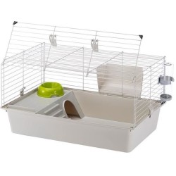 Cage - FERPLASTE - CAVIE 80X1 - 77 x 48 x 42 cm - Gris clair