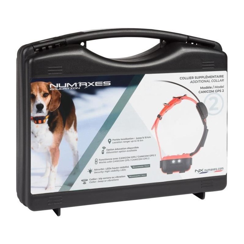 Collier GPS - NUM'AXES - CANICOM GPS 2 - Collier seul - Noir / Orange