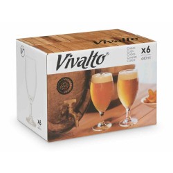 Verre Vivalto Transparent verre 440 ml Bière (6 Unités)