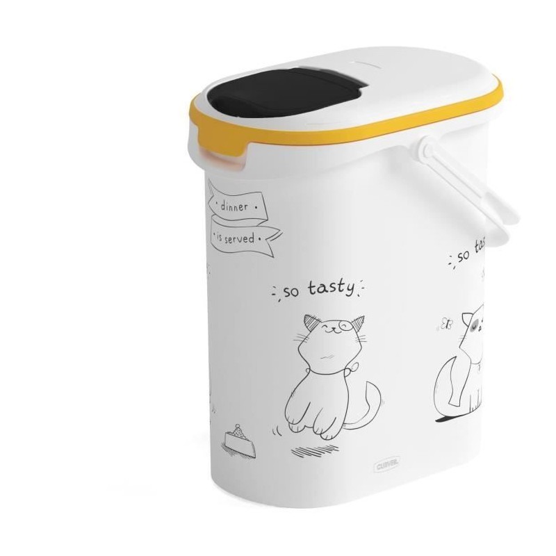 CURVER Conteneur a croquettes pour chat 4 kg - 10L - Le diner et servi
