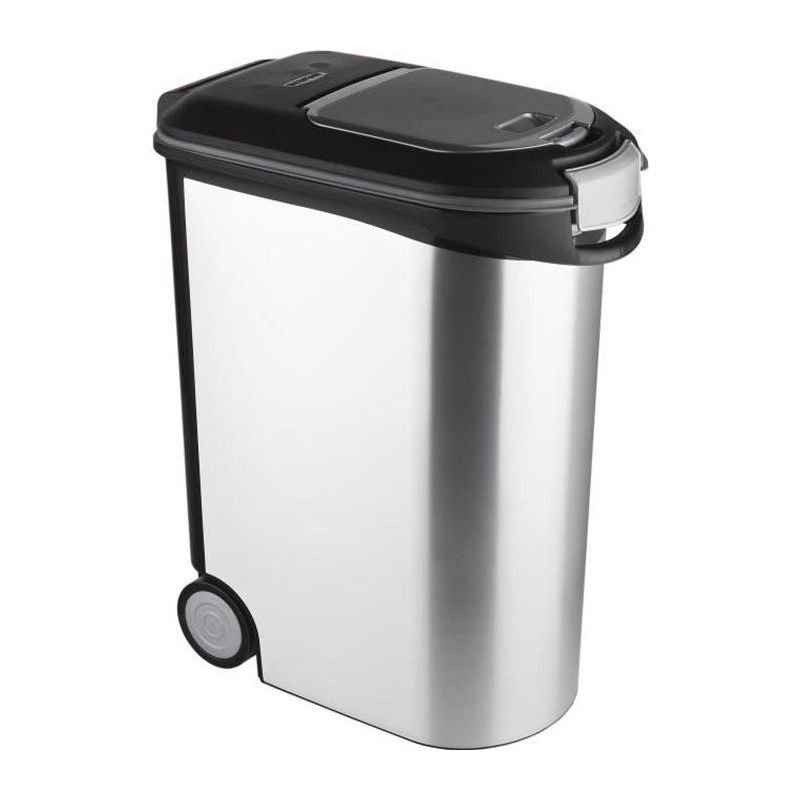 CURVER Conteneur a croquettes pour chien 20 kg - 54L - Aspect métal