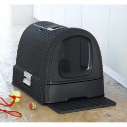 Bac à litière pour chats Curver Anthracite 51 x 38,5 x 39,5 cm Plastique (Plastique)