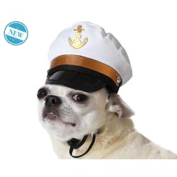 déguisement pour chien Blanc Chapeau Marin