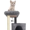 Arbre a chat - 44,5 x 48 x 86 cm - Gris foncé - 1 plateforme, 1 balle de jeu, 2 niches, 1 rampe