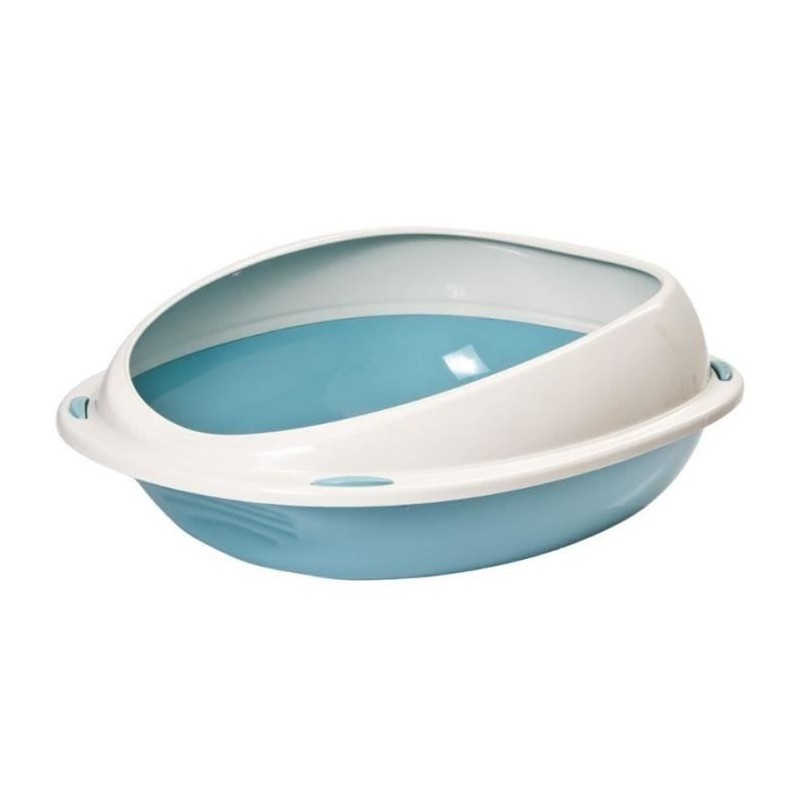 Bac a litiere - AIMÉ - Oval avec rebord amovible - Pour Chat - 45 x 36 x 15,5 cm