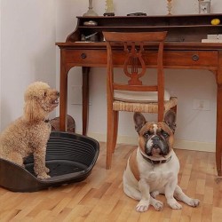 FERPLAST Panier pour chien plastique Siesta Deluxe Taille 6 - 70,5x52x23,5 cm Noir