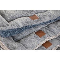 Lit pour animal domestique Home ESPRIT Bleu Gris Gris clair 85 X 70 X 8 CM 2 Unités