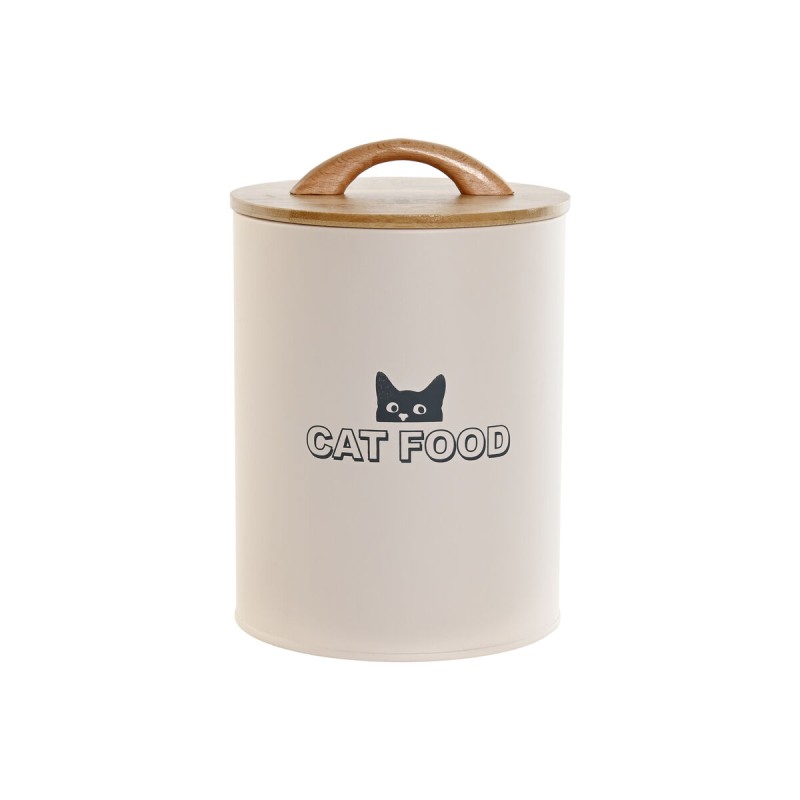 Boîte de nourriture pour animaux Home ESPRIT Beige Naturel 2,5 L