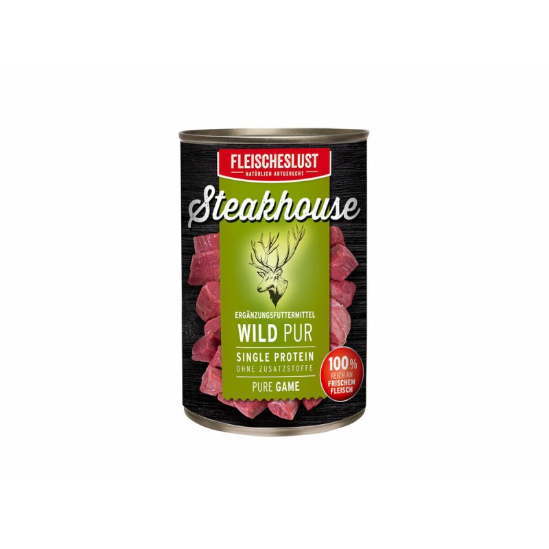 Alimentation humide Fleischeslust Pure 800 gr Cerf
