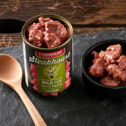 Alimentation humide Fleischeslust Pure 800 gr Cerf