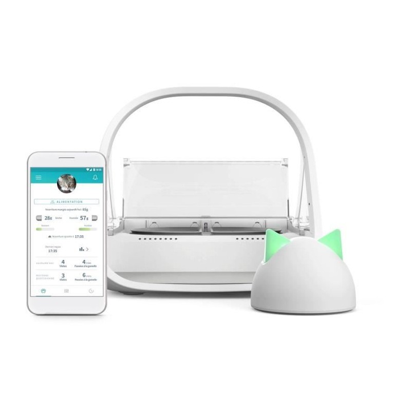 SUREFEED Distributeur de nourriture a puce électronique connecté - Blanc (Livré sans le Hub)