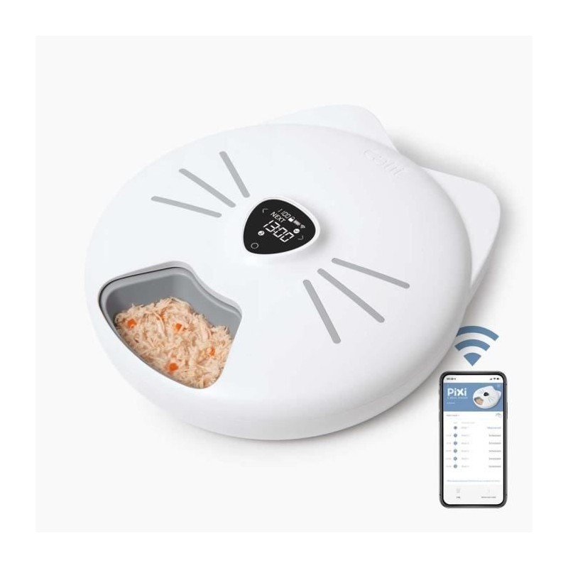 Distributeur de repas pour chat connecté - CATIT - PIXI SMART - 6 x 170ml - Ecran tactile LCD - Avec Blocs réfrigérants