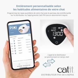 Distributeur de repas pour chat connecté - CATIT - PIXI SMART - 6 x 170ml - Ecran tactile LCD - Avec Blocs réfrigérants