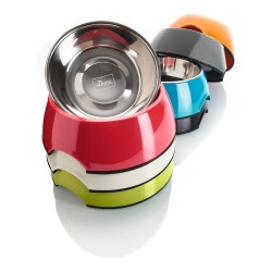 Mangeoire pour chiens Hunter Acier inoxydable Mélamine Noir (22 x 22 x 11,5 cm)