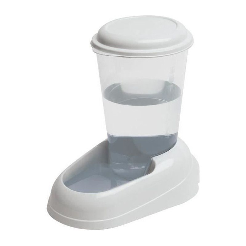 FERPLAST Distributeur d'eau Nadir 3L en plastique - 29,2x20,2x28,8cm - Blanc - Chien et chat